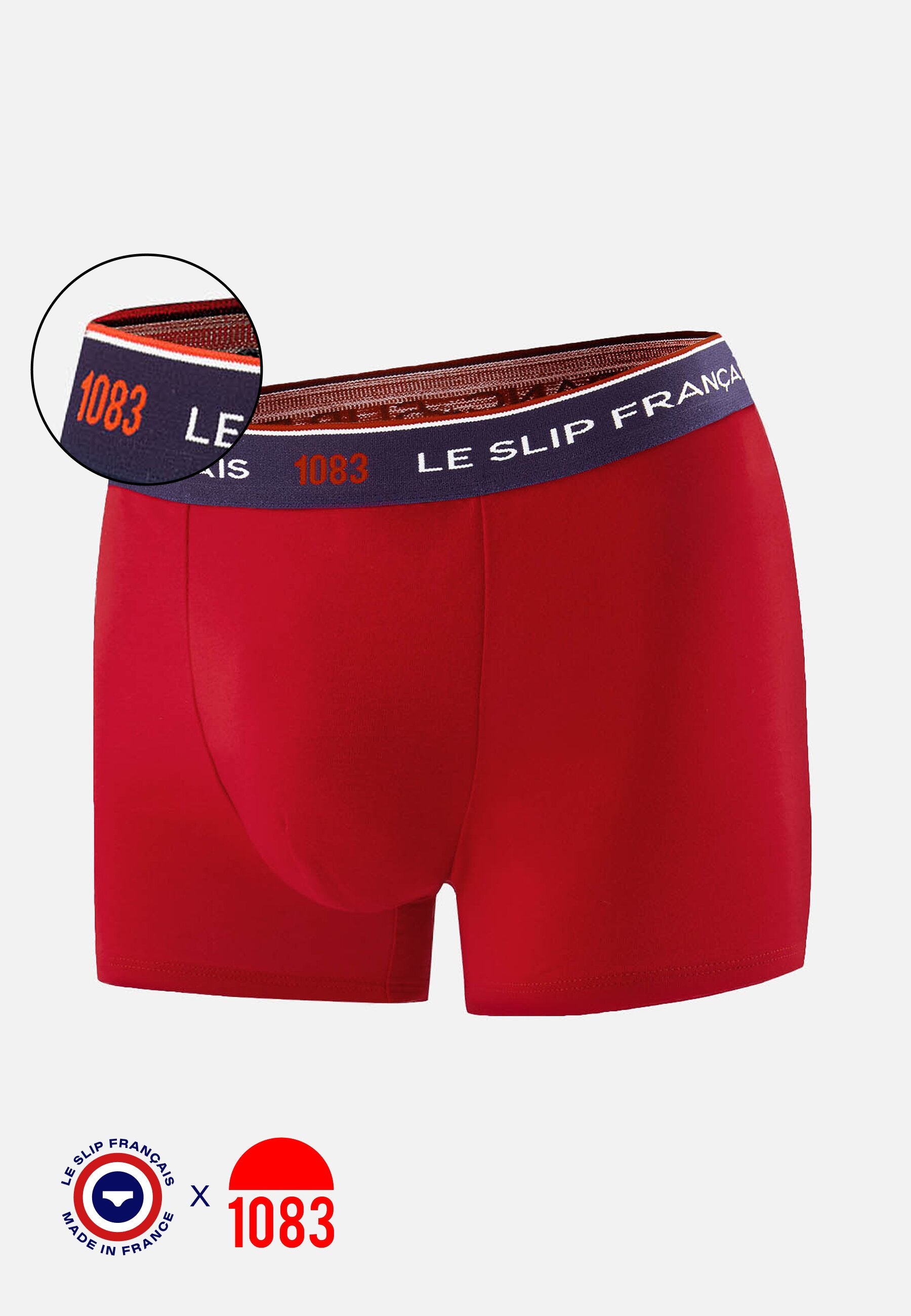 Boxer rouge en coton bio - Redoutable Rouge - Collab 1083
