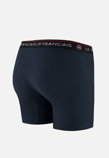 Lot de 3 boxers longs en coton - Boxers Longs Marine