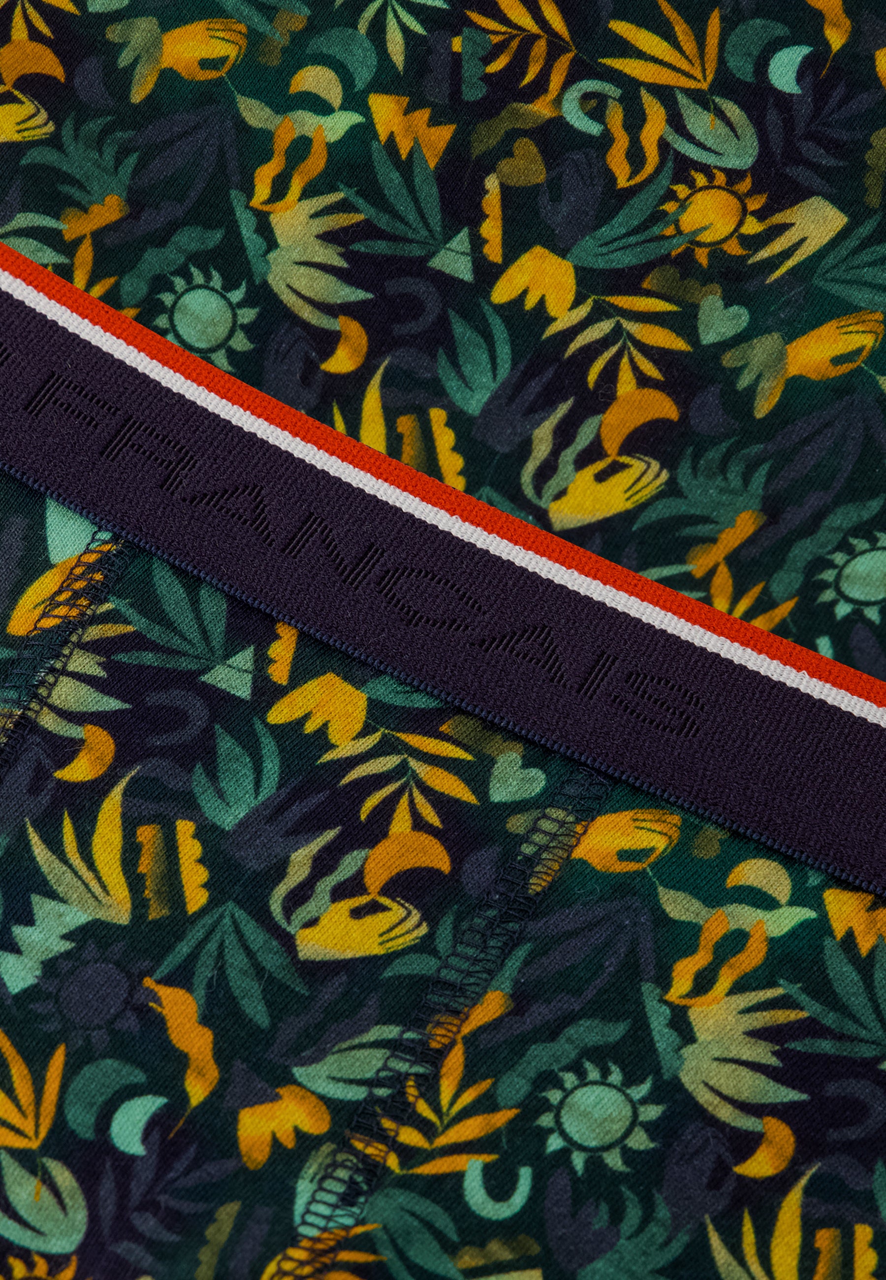 Green boxer shorts with jungle print in cotton - Marius Jungle Khaki Veronese