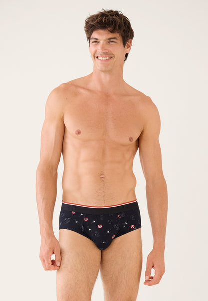 Slip bleu à motifs français en coton - Intrépide La vie en slip