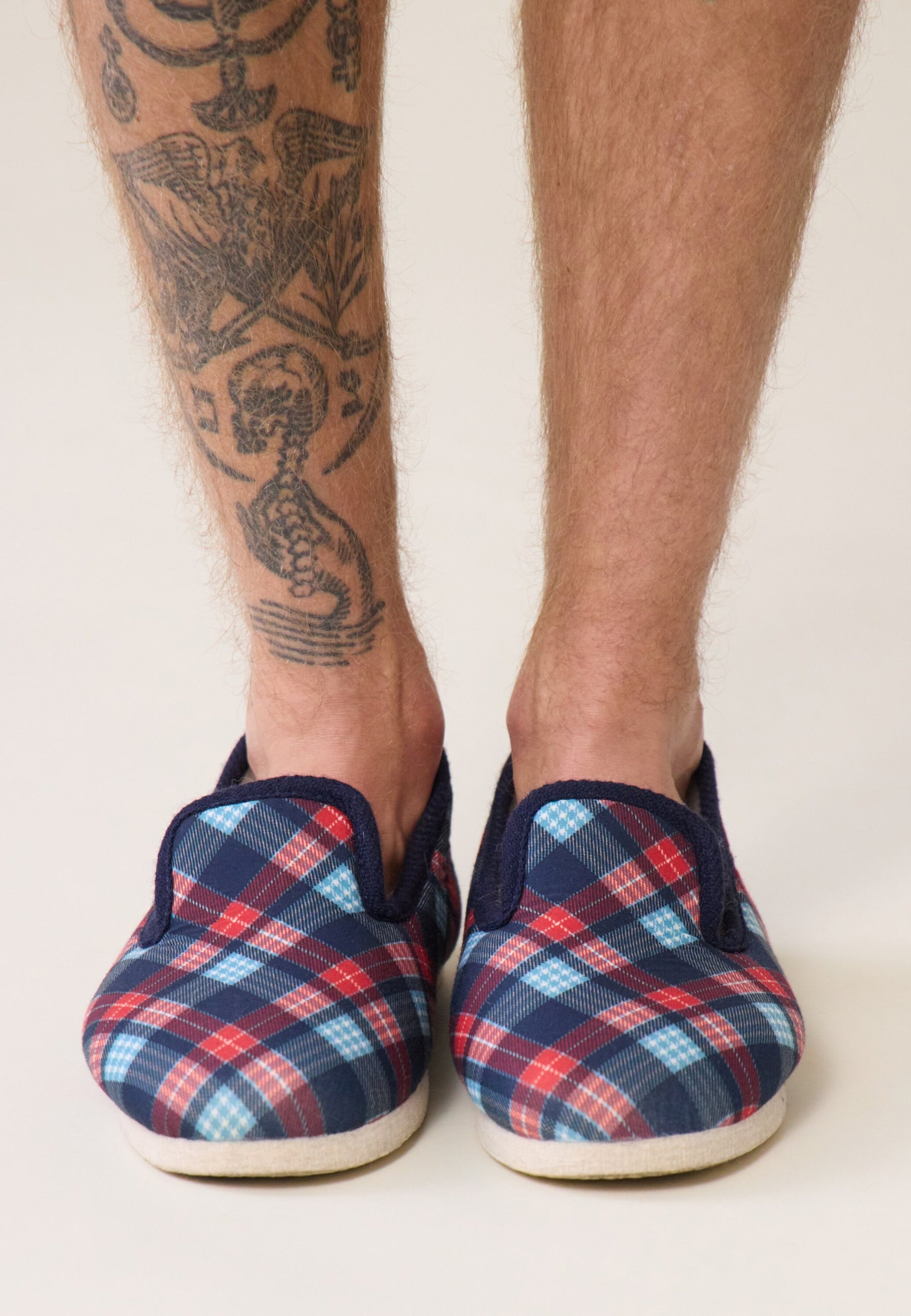 Chaussons d'intérieur en laine - Pantoufles Tartan