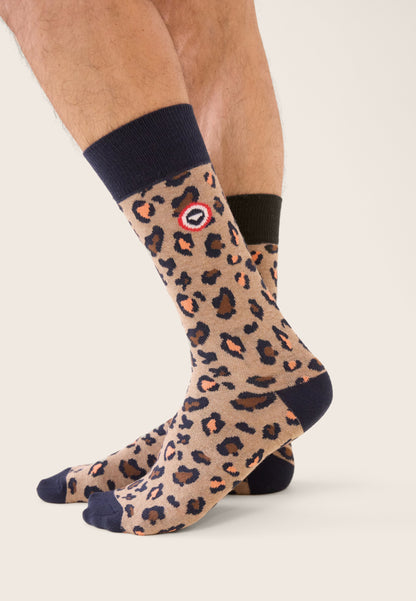 Chaussettes mi-hautes à motifs léopard - Lucas Léopard