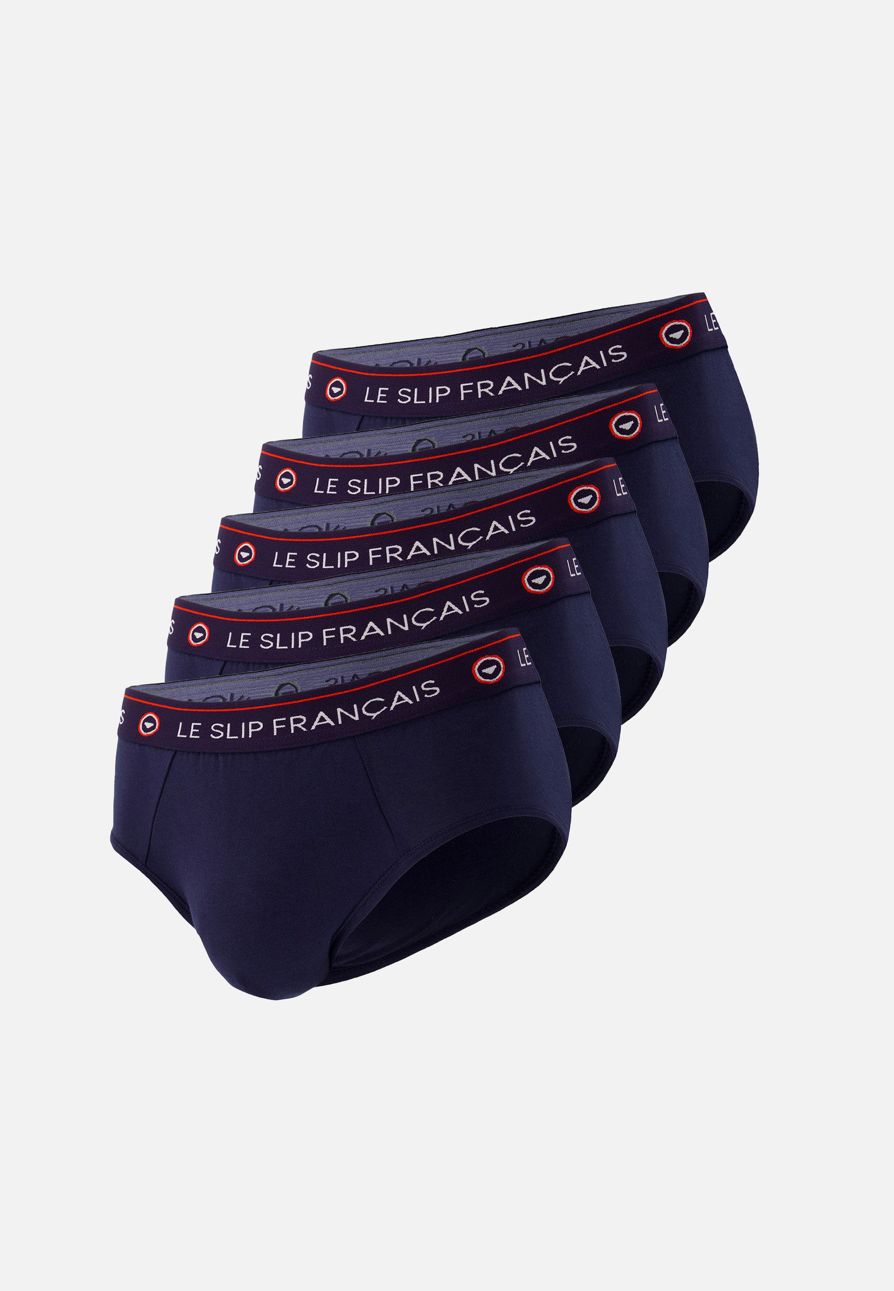 Lot de 5 slips bleu marine en coton - Slips Bleu Marine