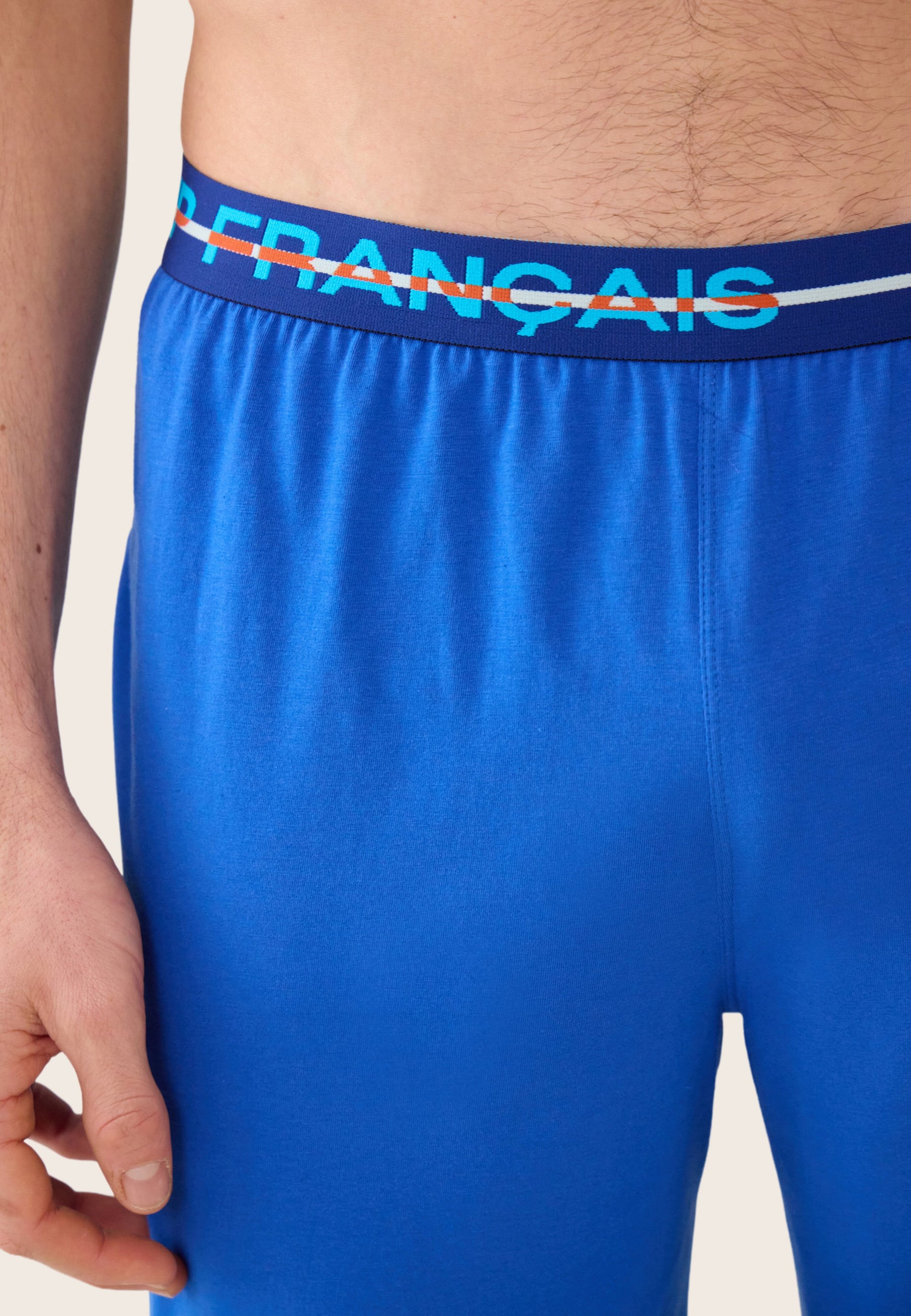 Bas de pyjama long homme bleu en coton - Indomptable Bleu Nautique