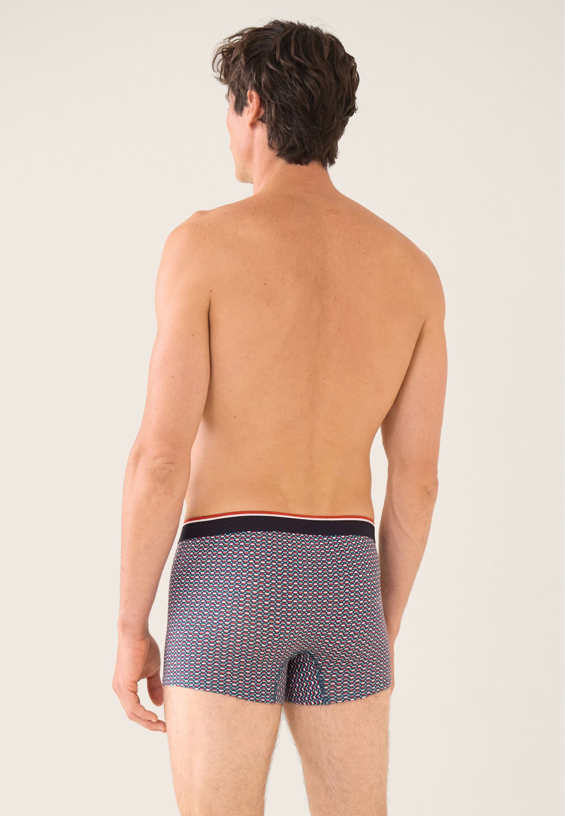 Boxer vert à motif cercle en coton - Marius Cercle Vert D'Eau