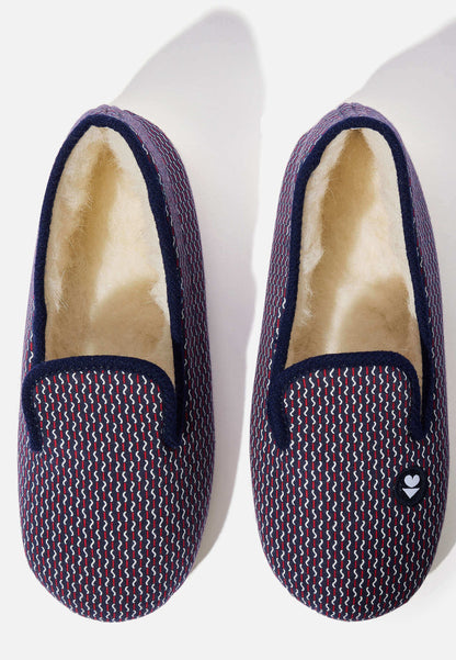 Chaussons d'intérieur en laine - Pantoufles Zig Zag
