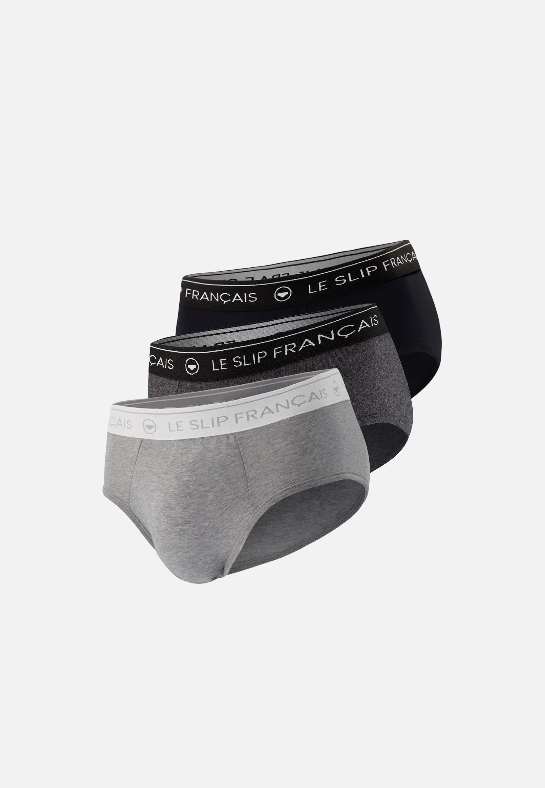 Lot de 3 slips en coton - Slips Nuances De Gris