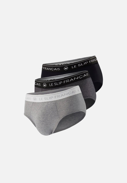 Lot de 3 slips en coton - Slips Nuances De Gris