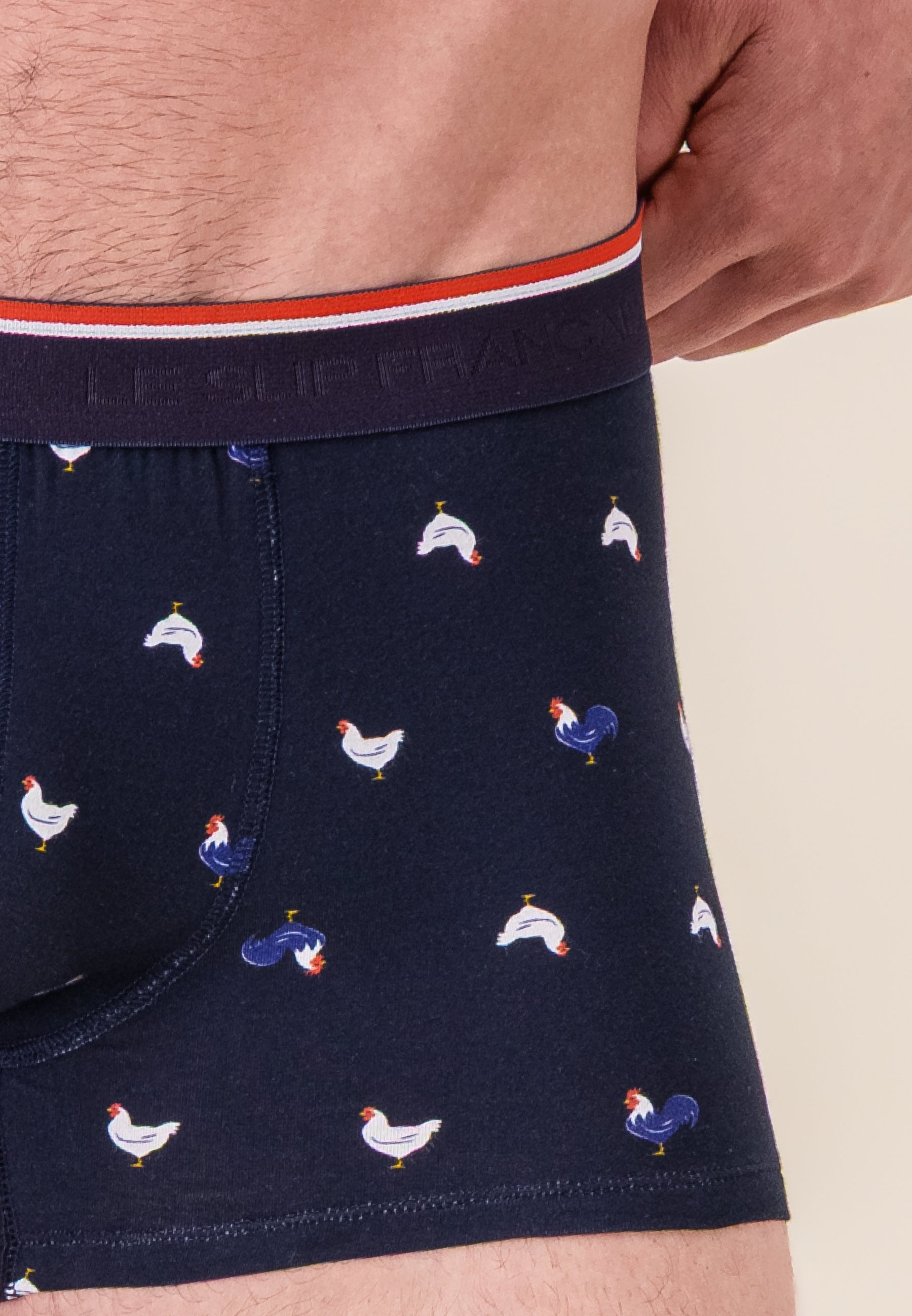 Boxer à motif coq marine en coton - Marius Coq Marine