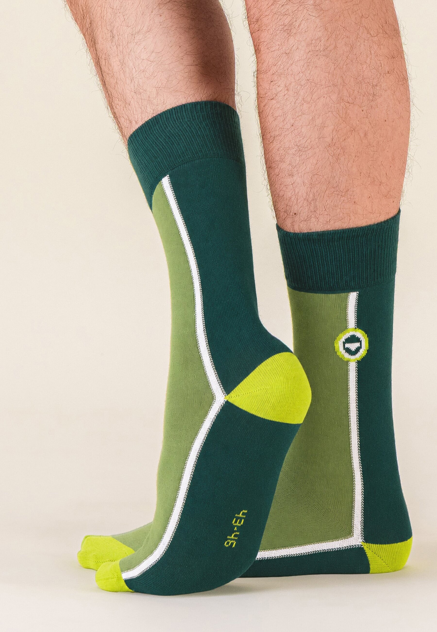 Lot de 3 chaussettes en coton - Chaussettes Verti Vert Forêt Blanc Vert Forêt