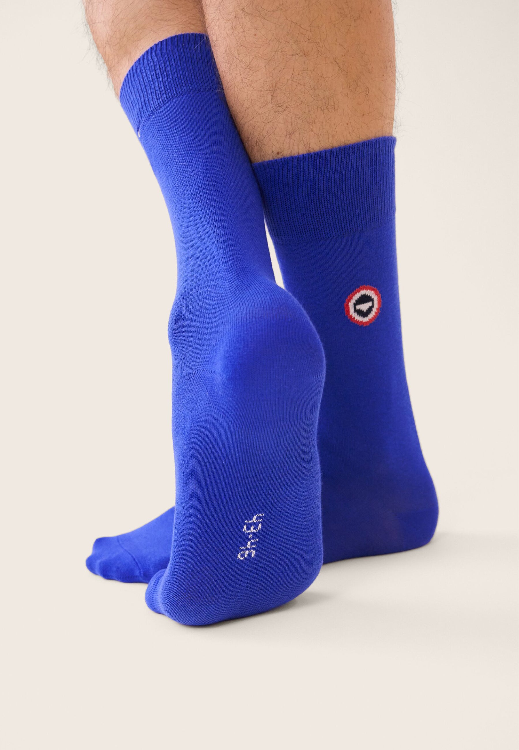 Chaussettes mi-hautes unies bleu - Robuste Bleu Nautique