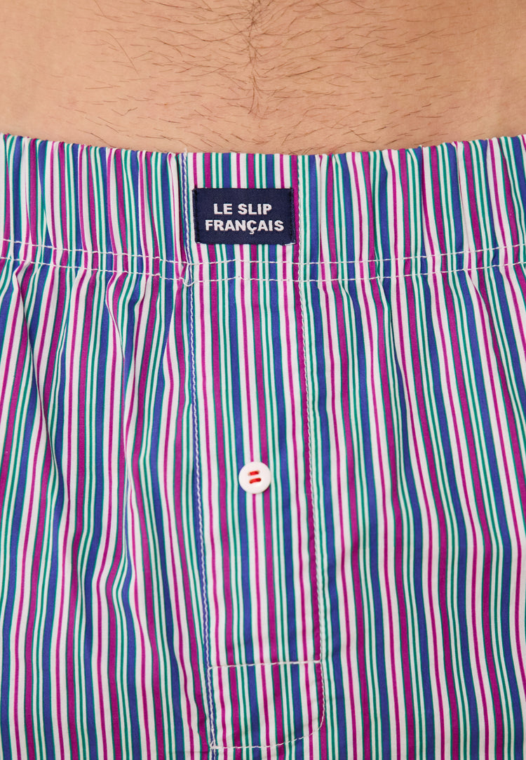 Jacques Rayures Matelas Purple Emeraude - Le Slip Français - 4