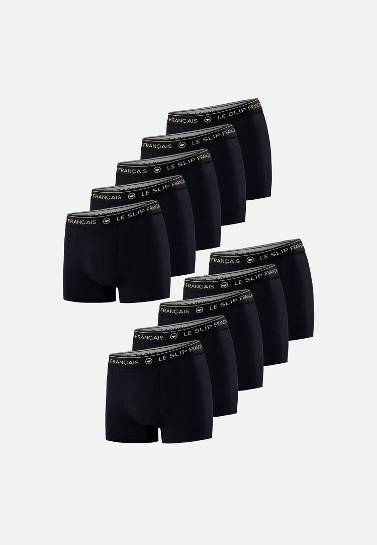 Lot de 10 boxers en coton - Pack 10 Boxers Redoutable Noir - Le Slip Français - 1