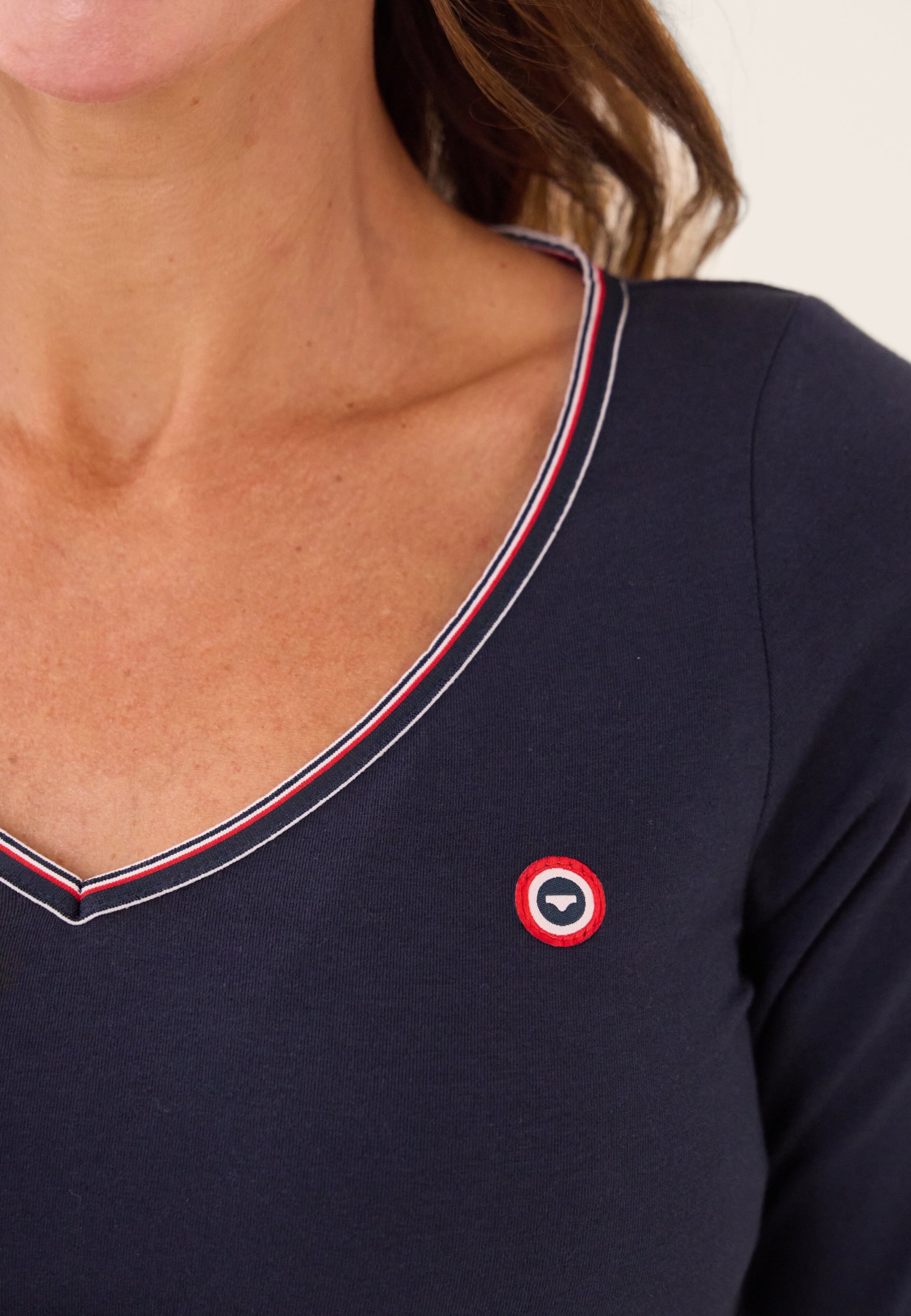 T-shirt femme marine en coton - Puissante Marine