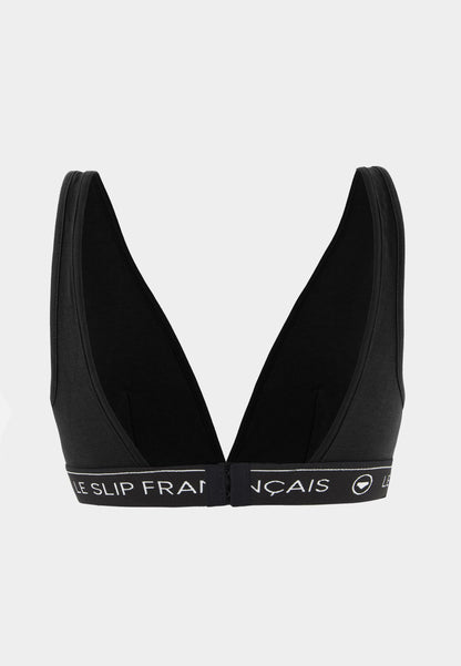 Soutien-gorge triangle sans armature noir en coton - Séduisante Noir