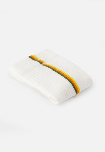 Chaussettes de sport mi-hautes rayées kaki, orange et jaune - Wilfried Lignes Kaki Veronese Orange Pur Jaune Citron