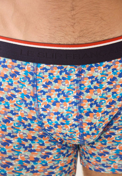 Blue confetti-pattern cotton boxer shorts - Marius Confetti Nautical Blue