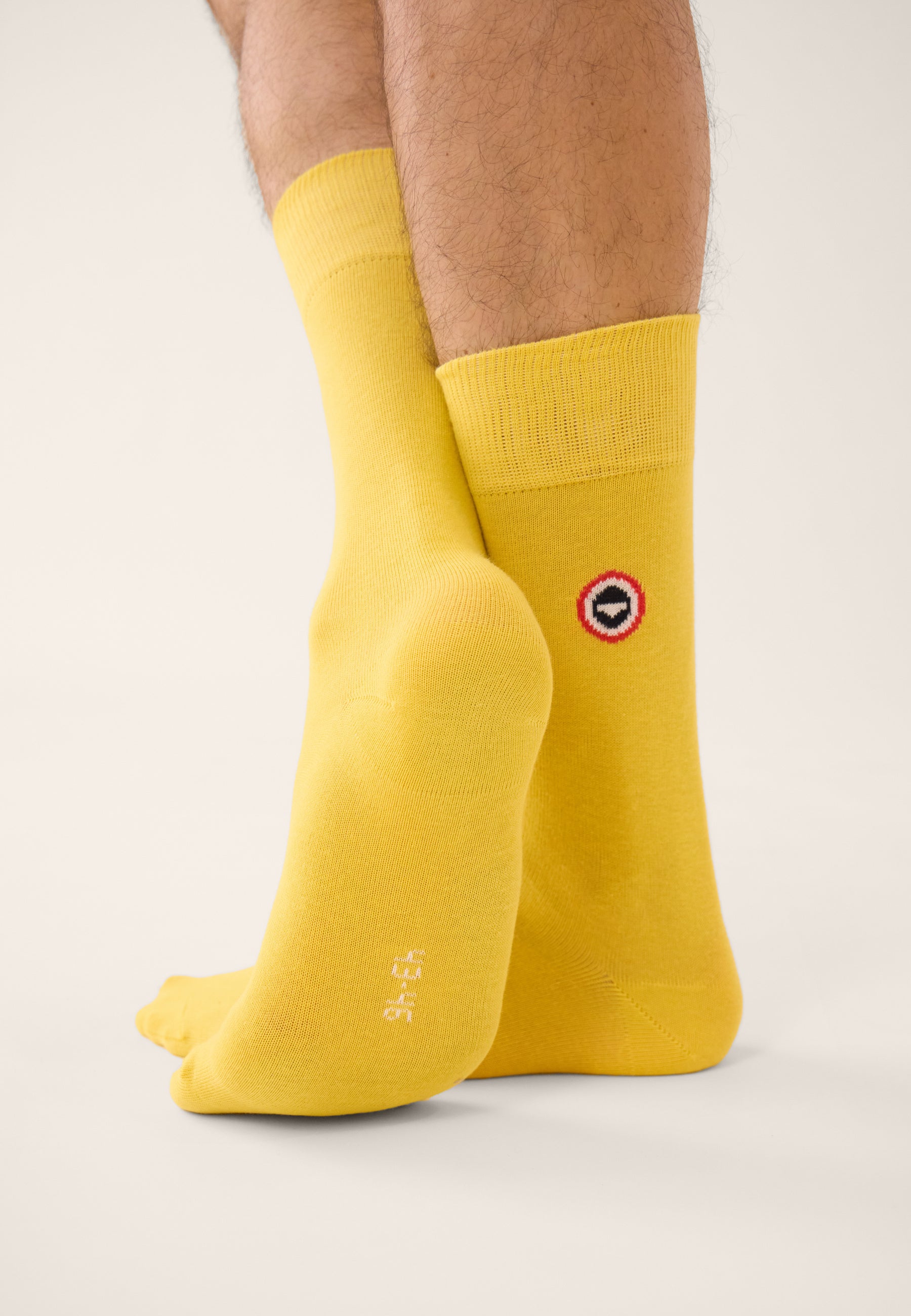 Plain yellow mid-calf socks - Robust Lemon Yellow