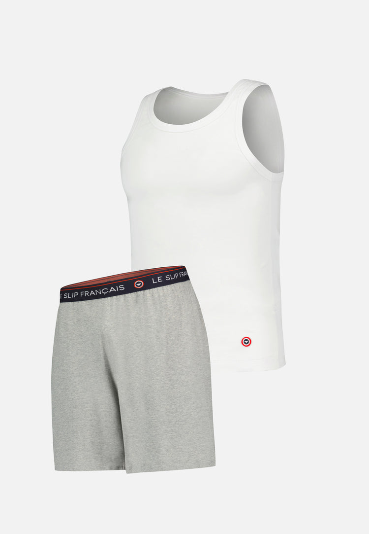 Pack Pyjama Invincible Gris Chiné Fulminant Blanc - Le Slip Français - 6
