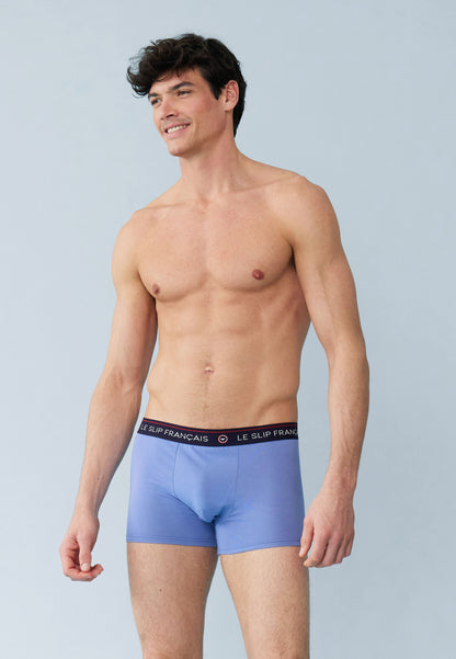 Lot de 7 boxers en coton - Boxers Bleu Fluo Mint Neon Pink Bleu Jean Marine Blanc Gris Chiné