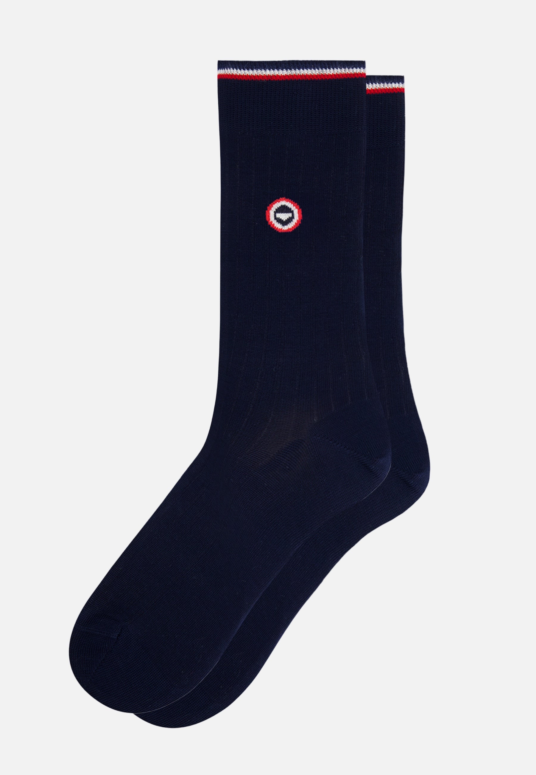 Chaussettes mi-hautes bleu marine en fil d'Écosse - Nessy Bleu