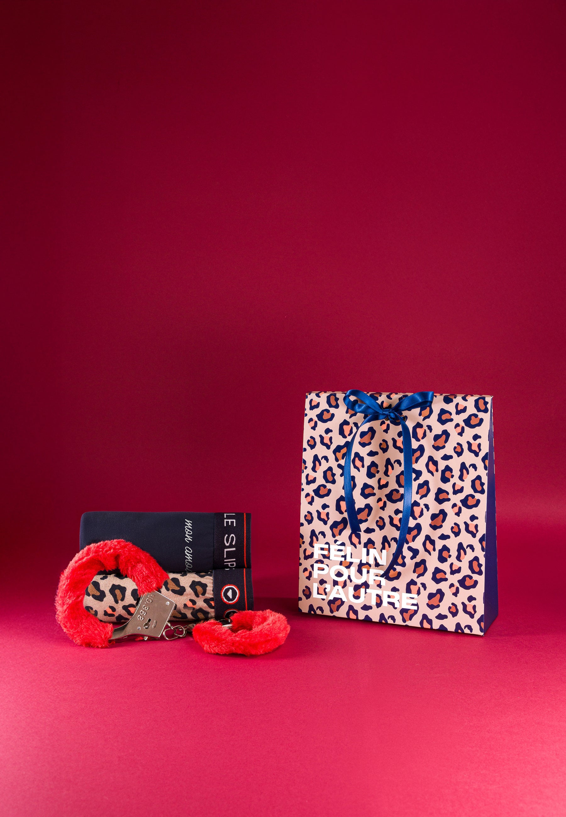 Lot de 2 slips en coton - Slips Intrépide Léopard Marine Brodé Mon Amour