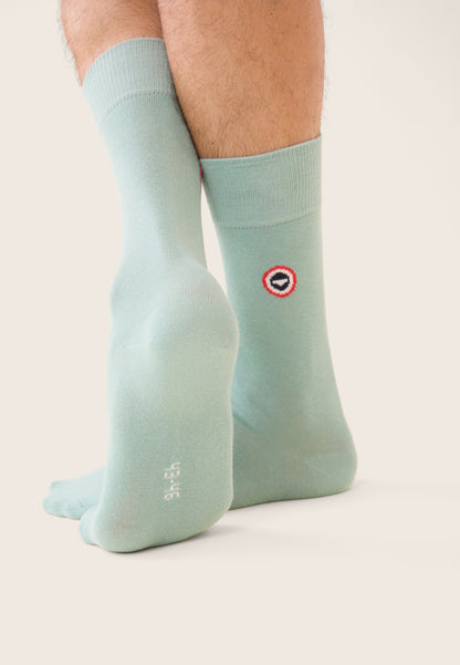 Lot de 3 chaussettes mi-hautes en coton - Chaussettes Bleu Nautique Confetti Vert Azur