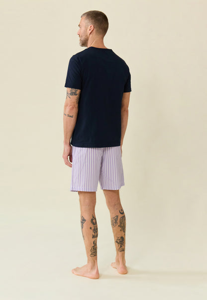 Ensemble de pyjama t-shirt et short en coton - Ensemble pyjama Tristan Bleu Marine Sens Glycine