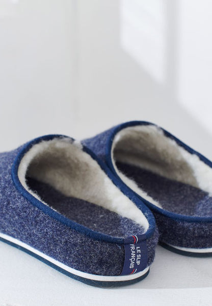 Chaussons d'intérieur en laine - Claude Marine