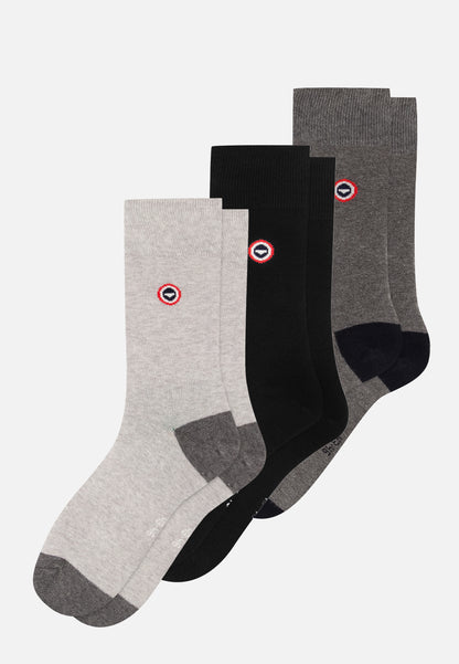 Pack of 3 black and gray mid-calf socks - Black Gray Anthracite Gray Socks