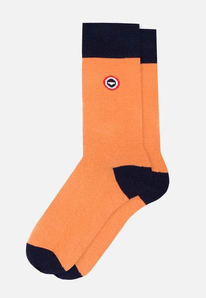 Mid-calf fancy orange socks - Lucas Talon Pointe Marine Orange Coral