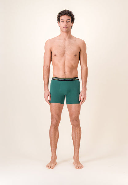 Boxer long vert en coton - Redoutable Long Vert Forêt