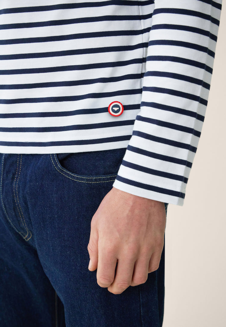 Marinière rayée bleue - T-shirt mixte marinière manches longues - Le Slip Français - 3