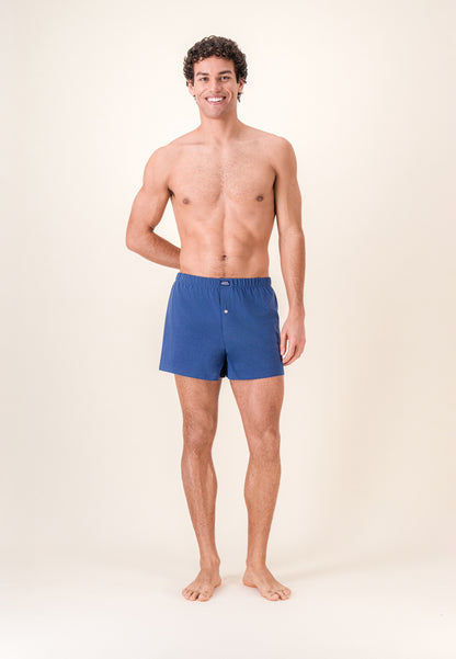 Caleçon bleu en jersey de coton - Fredo Bleu Acier