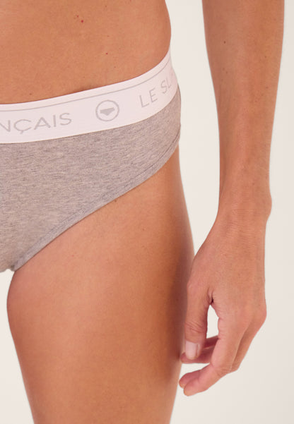 Culotte taille haute grise en coton - Rieuse Gris Chine