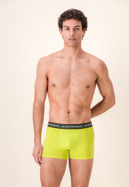 Lot de 3 boxers en coton - Boxers Vert Forêt Jaune Anis Vert Sauge