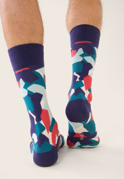 Set of 3 mid-calf socks - Confetti Socks Teal Teal