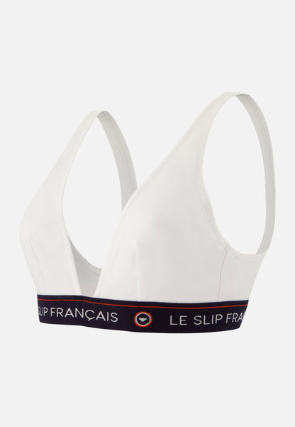 Soutien-gorge triangle sans armature blanche en coton - Séduisante Blanc