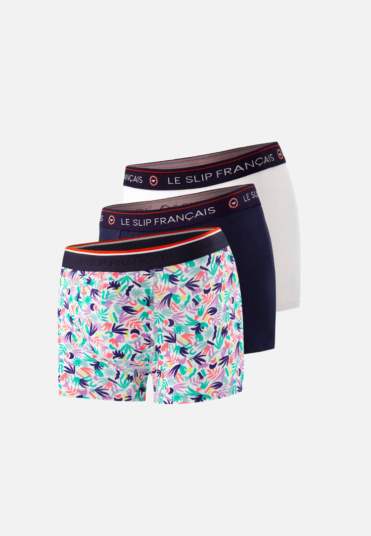 Redoutable Marine White Marius Little Jungle Boxer Trio Pack - Le Slip Français - 1