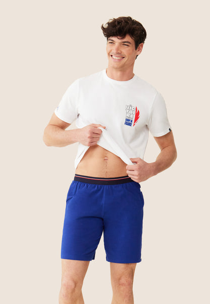 Ensemble pyjama t-shirt et short en coton - Ensemble Pyjama Equipe de France Blanc Indigo