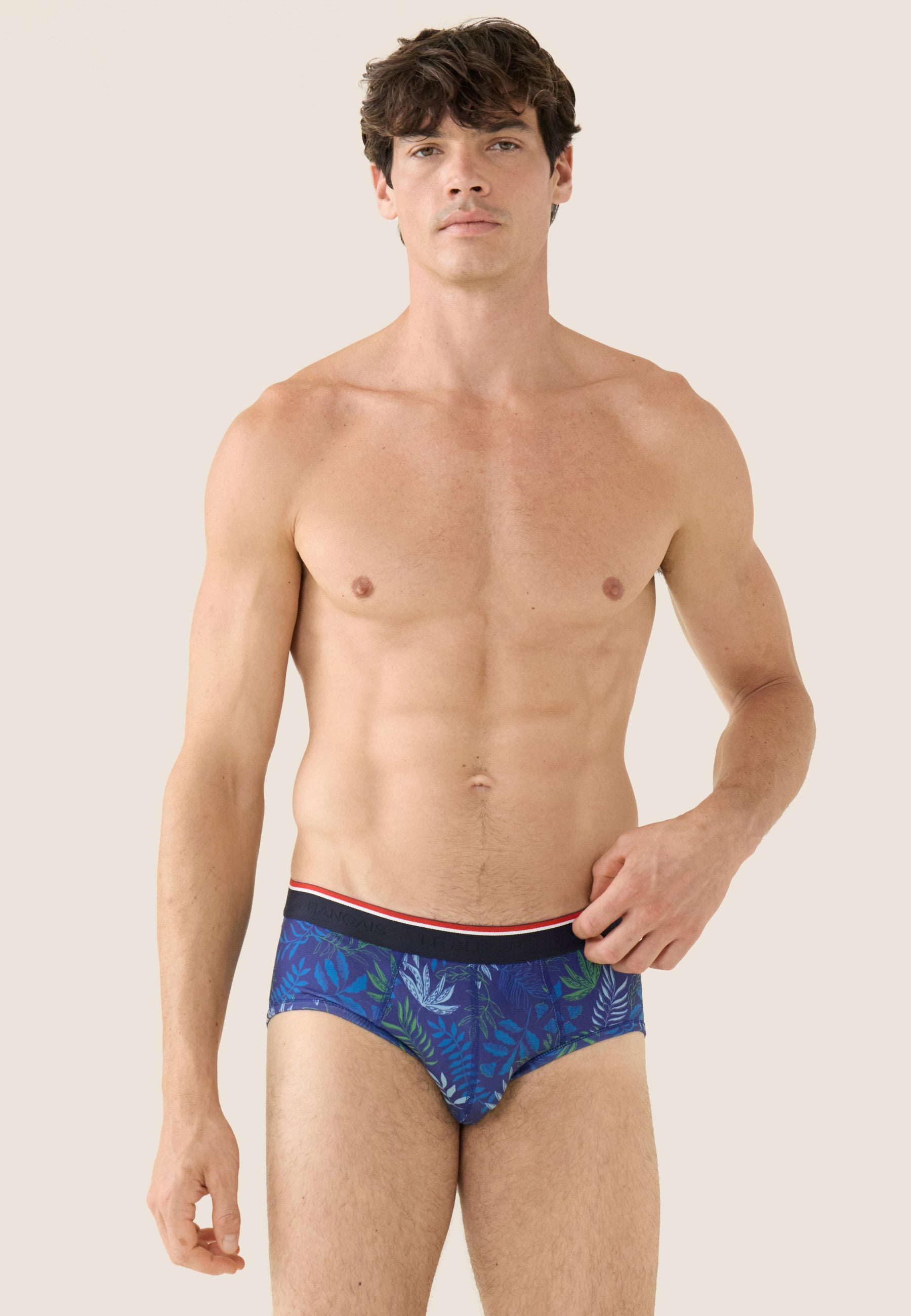 Indigo printed cotton briefs - Terrible Sous Bois Indigo