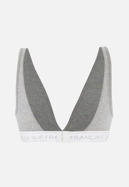 Soutien-gorge triangle sans armature gris chiné en coton - Seduisante Gris Chiné