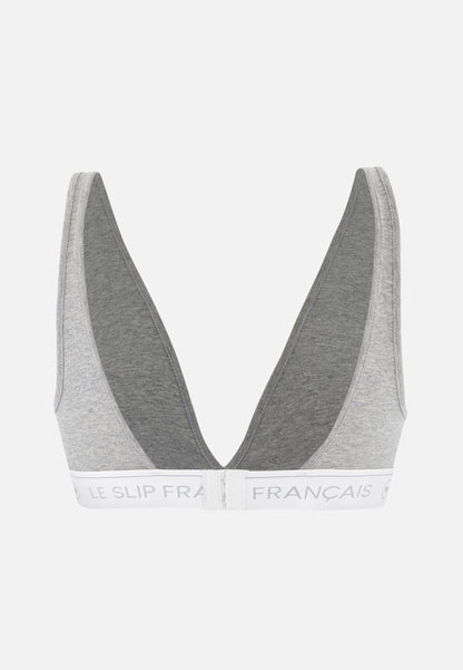 Soutien-gorge triangle sans armature gris chiné en coton - Séduisante Gris Chiné