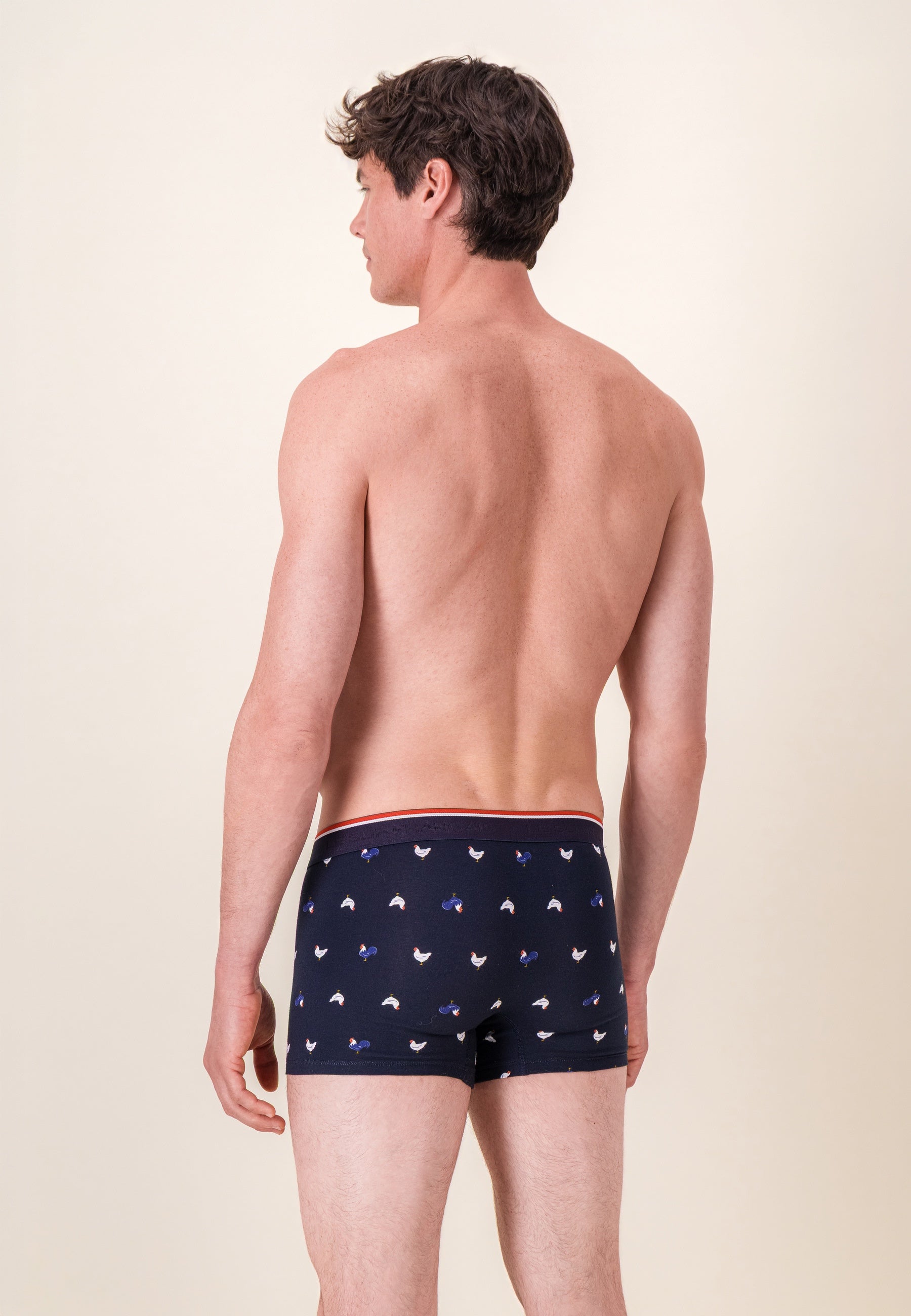 Boxer à motif coq marine en coton - Marius Coq Marine