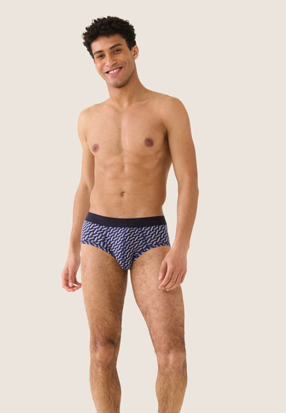 Slip en coton - Terrible Imprimé Diago Marine Velours Blanc