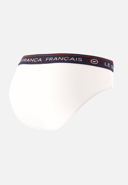 Culotte taille haute blanche en coton - Rieuse Blanc Brodé Culotée