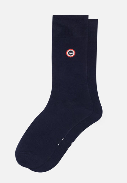 Chaussettes mi-hautes unies bleu marine - Robuste Marine