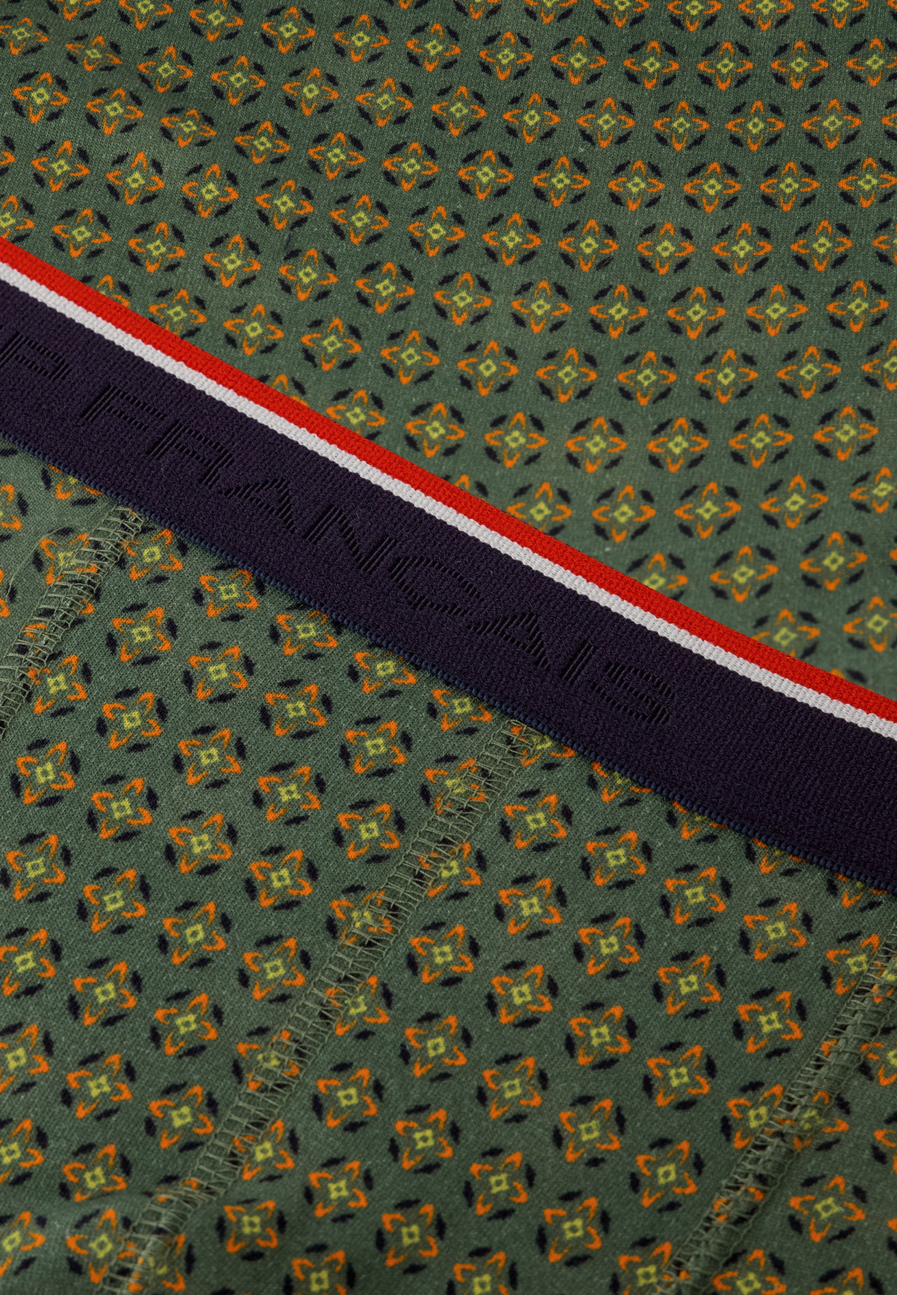 Green cotton boxer shorts with ornamental pattern - Marius Veronese Ornament