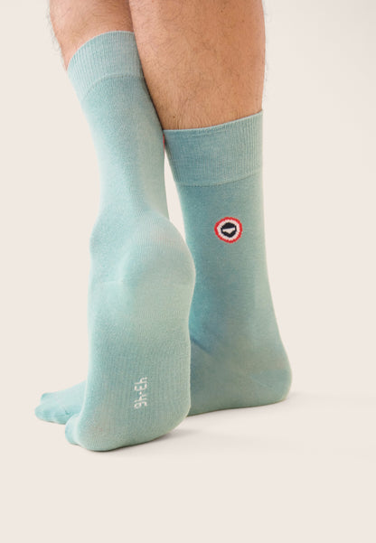 Plain green mid-calf socks - Robust Azure Green