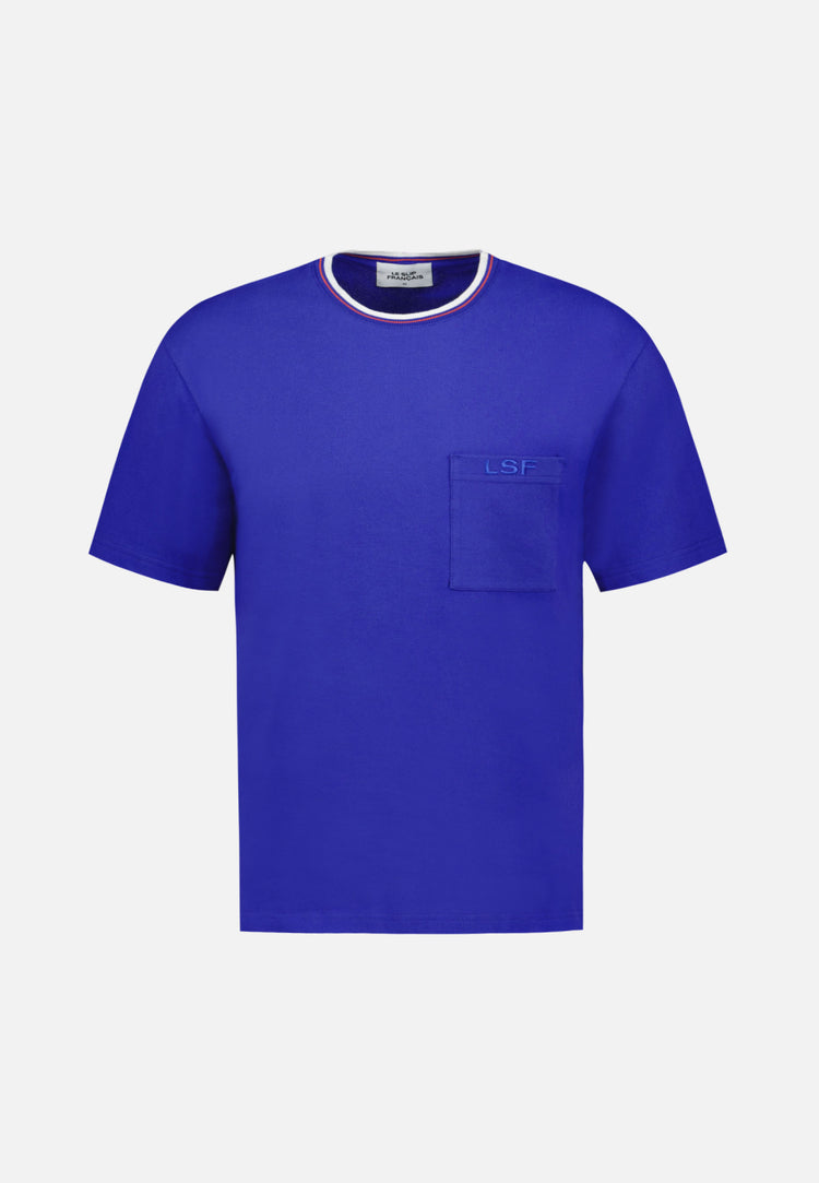 T-shirt en piqué en coton - Noa Bleu Éblouissant - Le Slip Français - 5